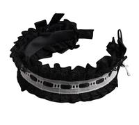 TTYAO REII Bandeau gothique avec nœud en dentelle Lolita - Fait à la main - Accessoire de cheveux victorien foncé pour femme (noir, M)