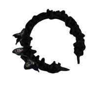 TTYAO REII Bandeau gothique Lolita noir avec motif papillon - Accessoires pour cheveux d'Halloween pour femme - Fête costumée (noir, taille M)