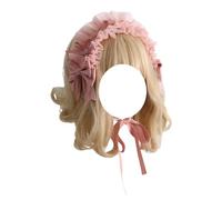 TTYAO REII Bandeau japonais Lolita pour femme de soubrette - Accessoire de cheveux pour femme - Pour fête de thé (rose)