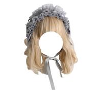 TTYAO REII Bandeau japonais Lolita pour femme de soubrette - Accessoire de cheveux pour femme - Pour fête de thé (gris)