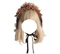 TTYAO REII Bandeau japonais Lolita pour femme de soubrette Kawaii - Accessoire de cheveux pour femme de costumade avec nœud (café)