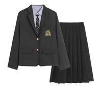 TTYAO REII JK - Uniform - Costume lycée pour femme - Blazer jupe plissée pour remise de diplôme, performance (US, alpha, taille L, standard, noir)