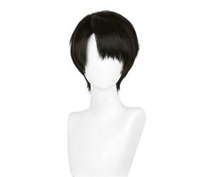 TTYAO REII Levi Ackerman - Perruque courte - Cheveux synthétiques avec frange - Pour jeux de rôle - Noir et marron