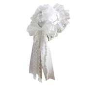 TTYAO REII Lolita Accessoires Mini chapeau haut-de-forme pour filles Cocktail Tea Party Bibi Vintage Dentelle Nœud Bibi pour mariage, blanc, M (taille unique)