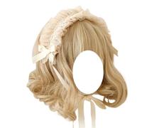 TTYAO REII Lolita Accessories Bandeau Lolita en dentelle pour fille Accessoires de cheveux pour fille Coiffe de soubrette pour cosplay (beige)