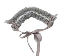 TTYAO REII Lolita Accessories Bandeau Lolita en dentelle pour fille Accessoires de cheveux pour fille Coiffe de soubrette pour cosplay (gris)