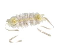 TTYAO REII Lolita Bandeau en dentelle avec nœud - Accessoires de cheveux kawaii pour femme - Postiche élégant (jaune, M)