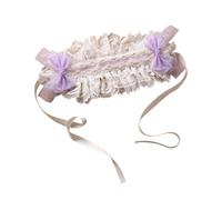 TTYAO REII Lolita Bandeau en dentelle avec nœud - Accessoires de cheveux kawaii pour femme - Postiche élégant (violet, M)