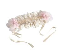 TTYAO REII Lolita Bandeau en dentelle avec nœud - Accessoires de cheveux kawaii pour femme - Postiche élégant (rose clair, M)