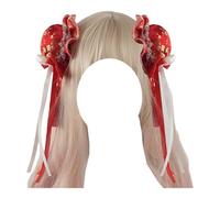 TTYAO REII Lot de 2 pinces à cheveux vintage pour chignon de style chinois Cheongsam - Accessoires pour cheveux Anime Cosplay - Couvre-chef pour fête de thé (rouge)
