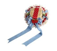 TTYAO REII Mini chapeau haut-de-forme avec nœud en paille - Accessoires Lolita pour femme - Pour thé, bal de fin d'année, Bleu/rouge, 1 Count (Pack of 1)