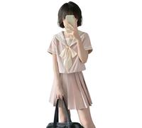 TTYAO REII Sailor JK Uniforme pour femmes - Tenue d'école japonaise - Costume de costumade pour femmes - Fête de remise de diplôme (rose, taille 2XL)