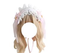 TTYAO REII Sweet Lolita Serre-tête avec nœud Kawaii Lolita - Accessoires de cheveux pour femme - Costume de soubrette (rose clair)