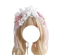 TTYAO REII Sweet Lolita Serre-tête avec nœud Kawaii Lolita - Accessoires de cheveux pour femme - Costume de soubrette (rose)