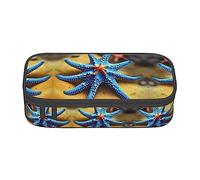 TTYDOKLA Belle trousse à crayons multifonction avec imprimé étoile de mer, esthétique, grand espace de rangement, Noir , Taille unique, Étui à clé
