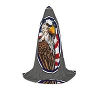 TTYDOKLA Cape à capuche avec imprimé aigle chauve américain, magicien et Renaissance avec capuche, pour jeux de rôle et fêtes