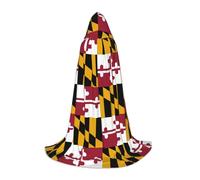 TTYDOKLA Cape à capuche avec imprimé drapeau de l'État du Maryland, magicien et Renaissance avec capuche, pour jeux de rôle et fêtes