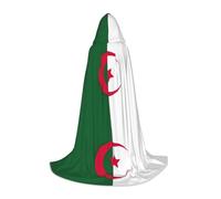 TTYDOKLA Cape à capuche imprimée drapeau de l'Algérie, magicien et Renaissance avec capuche, pour jeux de rôle et fêtes