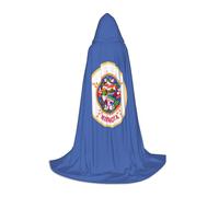 TTYDOKLA Cape à capuche imprimée drapeau de l'État du Minnesota, magicien et Renaissance avec capuche, pour jeux de rôle et fêtes