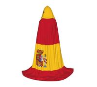TTYDOKLA Cape à capuche imprimée drapeau espagnol, magicien et Renaissance avec capuche, pour jeux de rôle et fêtes