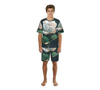 TTYDOKLA Ensemble de pyjama pour homme avec imprimé floral 3D, parfait pour les w nds paresseux et la détente nocturne, Noir , XL