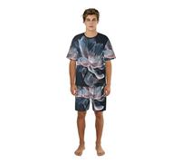 TTYDOKLA Ensemble de pyjama pour homme avec imprimé floral 3D, parfait pour les w nds paresseux et la détente nocturne, Noir , 3XL