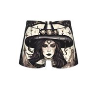 TTYDOKLA Magic Witchcraft - Sous-vêtements pour homme - Imprimé bohème - Boxer pour homme - Short élastique confortable pour homme, Noir , XL