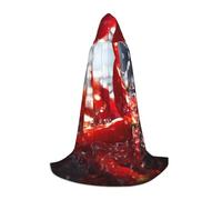 TTYDOKLA Paprika Cape à capuche avec imprimé éclaboussures d'eau, magicien et Renaissance pour jeux de rôle et fêtes