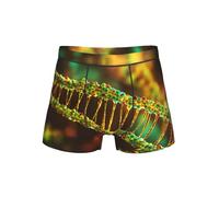 TTYDOKLA Sous-vêtement pour homme imprimé photo chaîne ADN, boxer pour homme, short élastique confortable pour homme, Noir , M