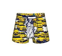 TTYDOKLA Sous-vêtements pour hommes imprimés de la ville de New York, boxers pour hommes, shorts élastiques confortables pour hommes, Noir , 4XL