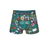 TTYDOKLA Sous-vêtements pour hommes imprimés sur le thème de la science de dessin animé, caleçons boxeurs pour hommes, shorts élastiques confortables pour hommes, Noir , M