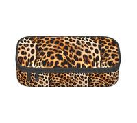 TTYDOKLA Trousse à crayons en tissu Oxford imprimé léopard avec plusieurs compartiments, idéale pour les voyages ou le bureau, Noir , Taille unique, Trousse de maquillage