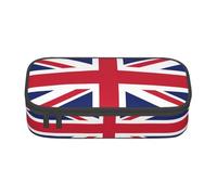 TTYDOKLA Trousse à crayons multifonction avec imprimé drapeau britannique, esthétique, grand espace de rangement, Noir , Taille unique, Étui à clé