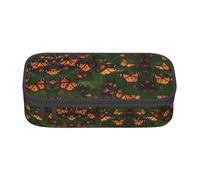 TTYDOKLA Trousse à crayons multifonction avec imprimé papillon monarque, esthétique, grand espace de rangement, Noir , Taille unique, Étui à clé