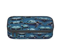 TTYDOKLA Trousse à crayons multifonction avec imprimé tortue de mer - Grand espace de rangement, Noir , Taille unique, Étui à clé