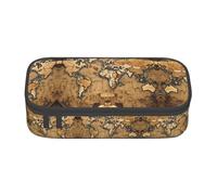 TTYDOKLA Trousse multifonction avec imprimé carte du monde ancienne, esthétique, grand espace de rangement, Noir , Taille unique, Étui à clé