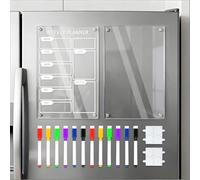 TTYSHIP® 2 Pièces Tableau Frigo Magnétique Transparent, A4 Effaçable Tableau Acrylique Magnetique Frigo avec 12 Marqueurs de Couleurs pour Bureau Maison