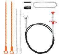 TTYSHIP® 6 Pièces Outil de Débouchage Canalisation, Brosse Nettoyage Canalisation, Pince à Griffe Flexible, Bâtonnets de Déboucheur pour Tuyauterie Égouts, Lavabo