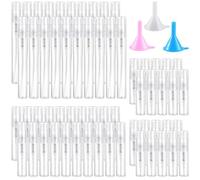 TTYSHIP® 60 Pièces Mini Vaporisateur Parfum, 2ml/3ml/5ml Echantillon Parfum Vide Plastique avec 3 Petits Entonnoirs pour Voyager et Sortir