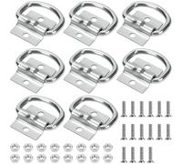 TTYSHIP® 8 Pcs Anneau D'arrimage en D, Anneaux D'arrimage Remorque avec 16 Vis, Anneau Arrimage en D pour Remorque, Bateaux, Voiture Cargaison