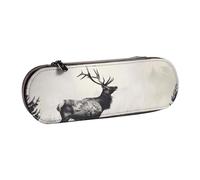 ttyuac Belle trousse à crayons avec 1 imprimé de fleurs - Étui rigide en similicuir pour papeterie, articles de toilette, maquillage, voyage, fournitures de bureau, Cerf sauvage., Taille unique
