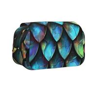 ttyuac Trousse à crayons 3D avec motif écailles de dragon magique, double couche, grande trousse à crayons, trousse à crayons multifonction pour papeterie, papeterie de bureau, trousse à crayons