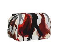 ttyuac Trousse à crayons à rayures marron, double couche, grande trousse à crayons, trousse à crayons, trousse à crayons multifonction, Ballroom Dance, Taille unique, Organiseur de sac