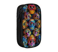 ttyuac Trousse à crayons avec imprimé cerfs mignons, grande capacité, 2 compartiments à double fermeture éclair, tissu Oxford de qualité supérieure, esthétique, trousse de papeterie pour garçons et