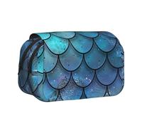 ttyuac Trousse à crayons avec imprimé mandala, double couche, grande trousse à crayons, trousse à crayons, trousse à crayons multifonction, Sirène écailles de poisson bleu sarcelle, Taille unique