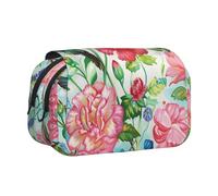 ttyuac Trousse à crayons avec imprimé mandala, double couche, grande trousse à crayons, trousse à crayons, trousse à crayons multifonction, Jardin avec oiseaux et fleurs, Taille unique, Organiseur de