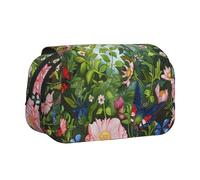ttyuac Trousse à crayons avec imprimé mandala, double couche, grande trousse à crayons, trousse à crayons, trousse à crayons multifonction, Jardin avec oiseaux et fleurs, Taille unique, Organiseur de