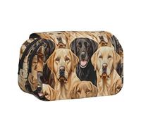 ttyuac Trousse à crayons avec imprimé mandala, double couche, grande trousse à crayons, trousse à crayons, trousse à crayons multifonction, Chiens labrador retriever, Taille unique, Organiseur de sac