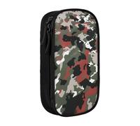 ttyuac Trousse à crayons avec imprimé nain de Noël - Grande capacité - 2 compartiments - Double fermeture éclair - Tissu Oxford de qualité supérieure - Esthétique - Organiseur de papeterie pour