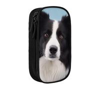 ttyuac Trousse à crayons avec imprimé nain de Noël - Grande capacité - 2 compartiments - Double fermeture éclair - Tissu Oxford de qualité supérieure - Esthétique - Organiseur de papeterie pour